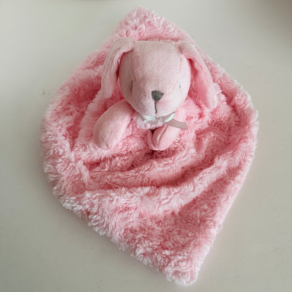 Blankets & Beyond Pink Bunny Baby Plush Blanket Soft Polyester Lovey